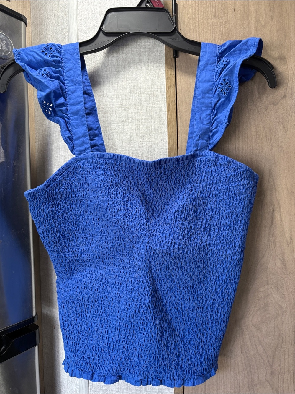 Old Navy Royal Blue Smocked Camisole with Eyelet Ruffle Straps